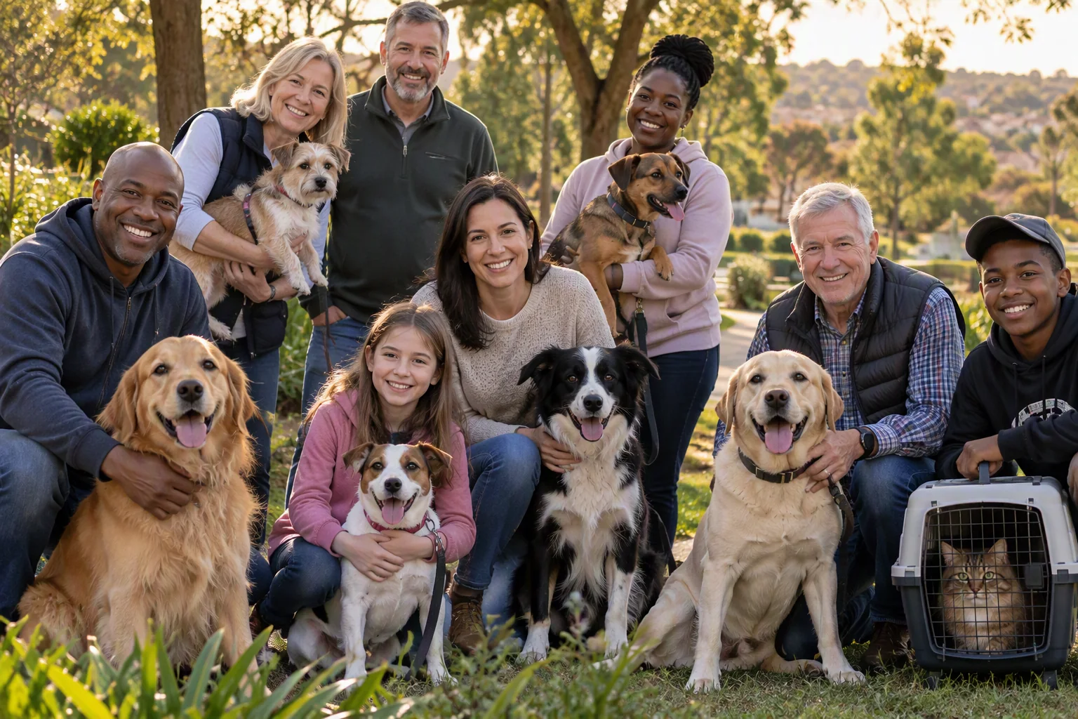 Neighbours and pet owners in a suburban community